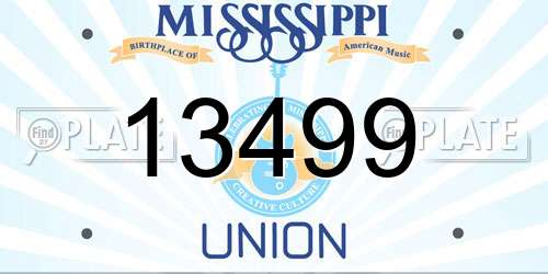 13499 Mississippi License Plate