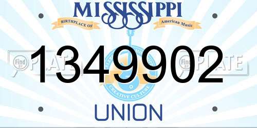 1349902 Mississippi License Plate