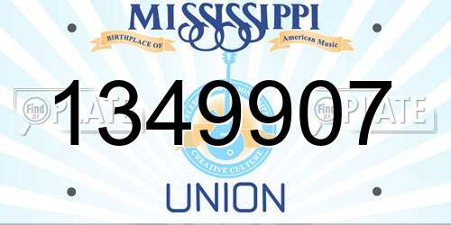 1349907 Mississippi License Plate