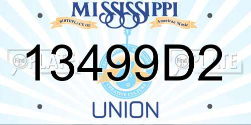 13499D2 Mississippi License Plate
