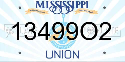 13499O2 Mississippi License Plate