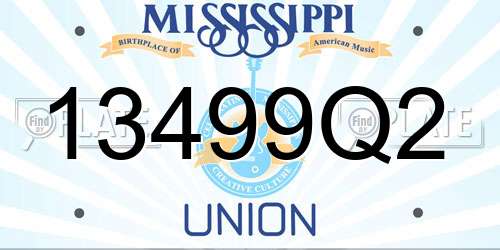 13499Q2 Mississippi License Plate