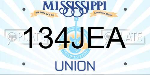 134JEA Mississippi License Plate