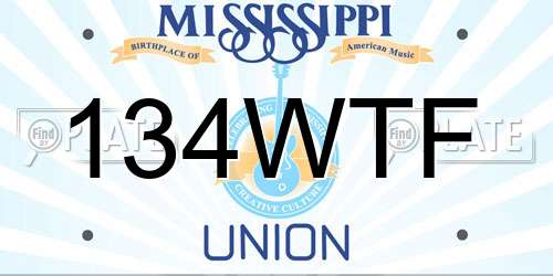 134WTF Mississippi License Plate