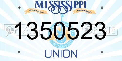 1350523 Mississippi License Plate