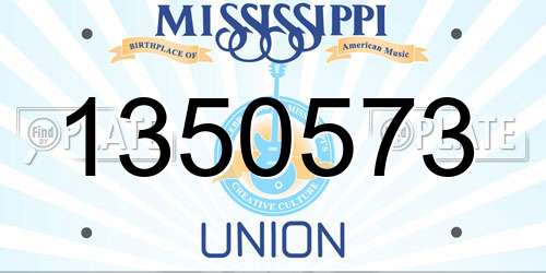 1350573 Mississippi License Plate