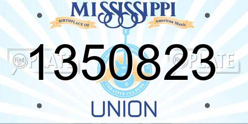 1350823 Mississippi License Plate