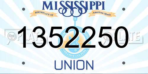 1352250 Mississippi License Plate