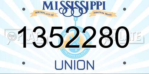 1352280 Mississippi License Plate