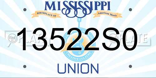 13522S0 Mississippi License Plate