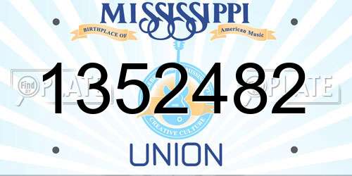 1352482 Mississippi License Plate