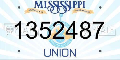 1352487 Mississippi License Plate