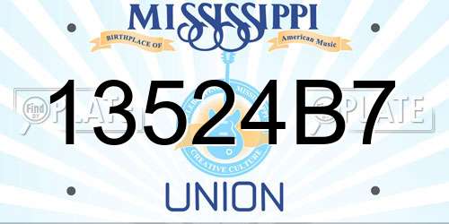 13524B7 Mississippi License Plate