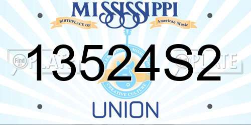13524S2 Mississippi License Plate