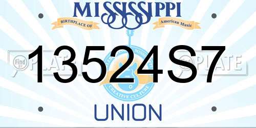 13524S7 Mississippi License Plate