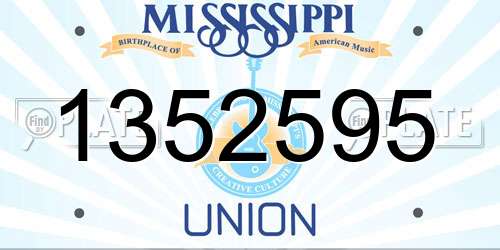 1352595 Mississippi License Plate