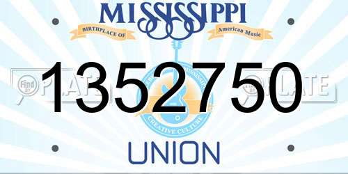 1352750 Mississippi License Plate