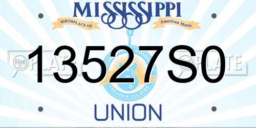 13527S0 Mississippi License Plate