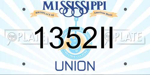 1352II Mississippi License Plate