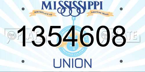 1354608 Mississippi License Plate