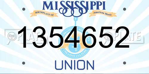 1354652 Mississippi License Plate