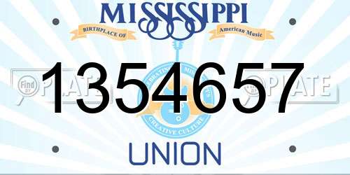 1354657 Mississippi License Plate