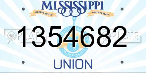 1354682 Mississippi License Plate