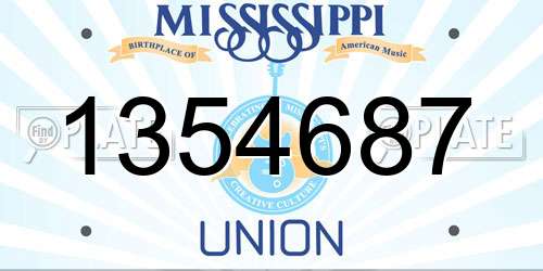 1354687 Mississippi License Plate