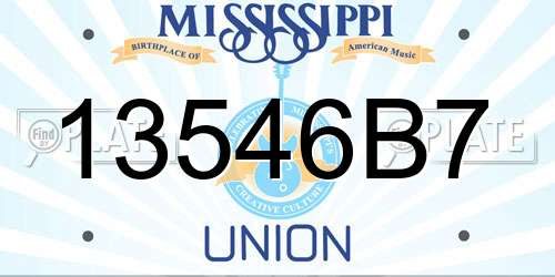 13546B7 Mississippi License Plate