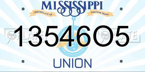 13546O5 Mississippi License Plate