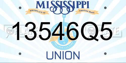 13546Q5 Mississippi License Plate