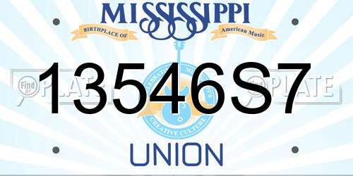 13546S7 Mississippi License Plate