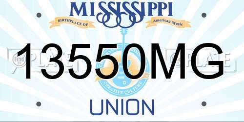 13550MG Mississippi License Plate