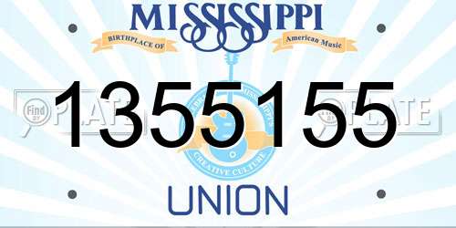 1355155 Mississippi License Plate