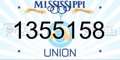 1355158 Mississippi License Plate