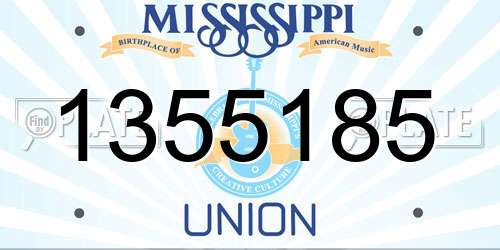 1355185 Mississippi License Plate