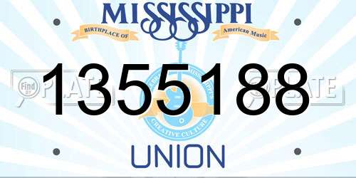 1355188 Mississippi License Plate