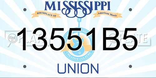 13551B5 Mississippi License Plate