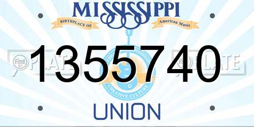 1355740 Mississippi License Plate