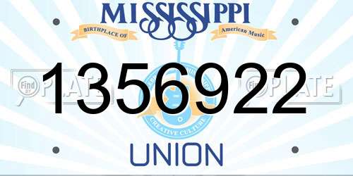 1356922 Mississippi License Plate