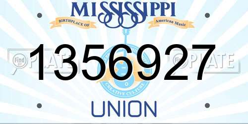 1356927 Mississippi License Plate