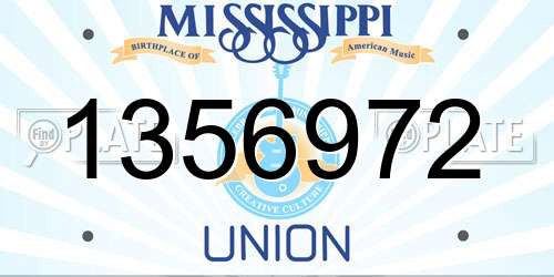 1356972 Mississippi License Plate