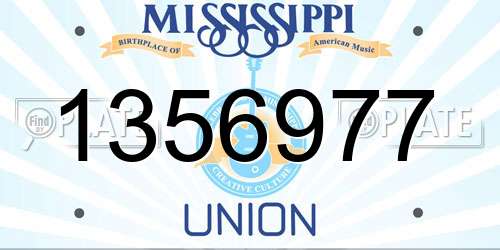 1356977 Mississippi License Plate