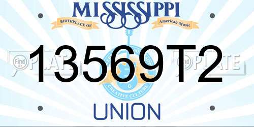 13569T2 Mississippi License Plate