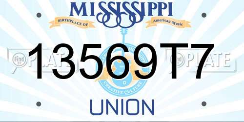 13569T7 Mississippi License Plate