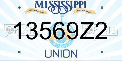13569Z2 Mississippi License Plate