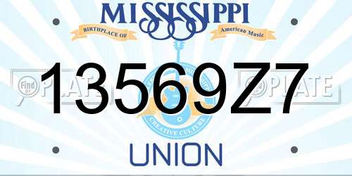 13569Z7 Mississippi License Plate
