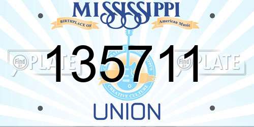 135711 Mississippi License Plate