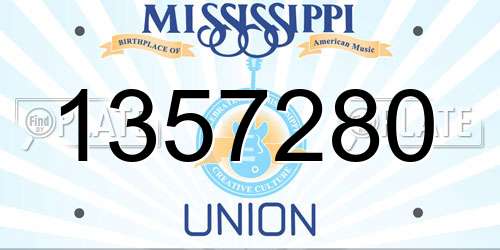 1357280 Mississippi License Plate