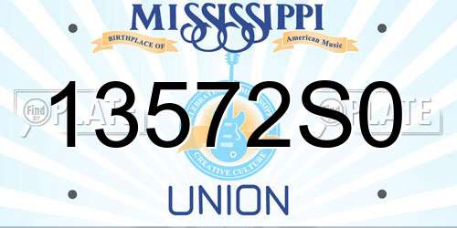 13572S0 Mississippi License Plate